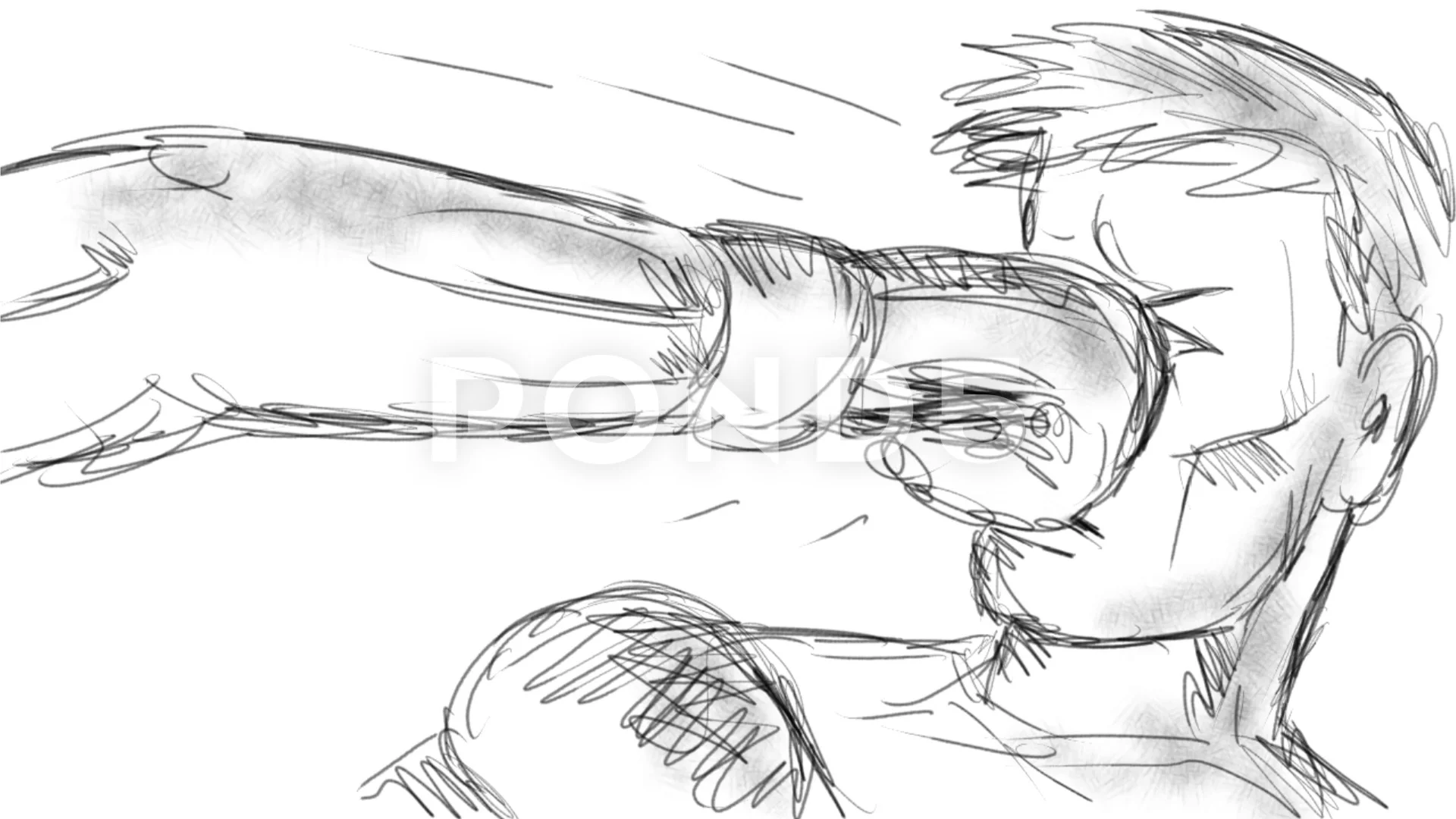 boxing glove punch drawing