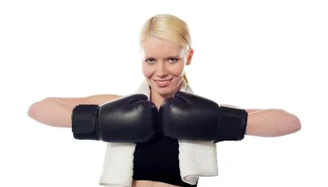The boxer lady Stock Photos