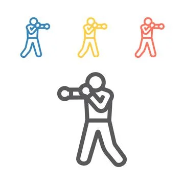 Boxer Line icon. Skiing. Vector signs for web graphics Stock Illustration