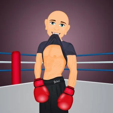 Boxer man in the ring Stock Illustration