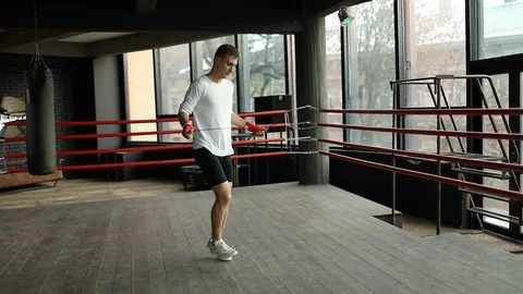 Boxer Man Training with a Jumping Rope 動画素材 103753930