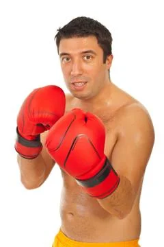 Boxer man training Foto stock