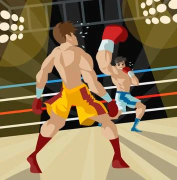 Boxer performing an uppercut punch Stock Illustration