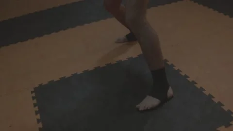Boxer Practicing Footwork in Gym Stock-Footage 146985846