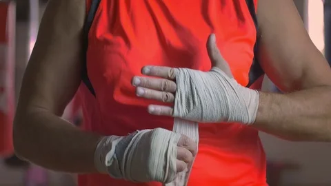 Boxer Preparing For the Fight Stock Footage 69998709