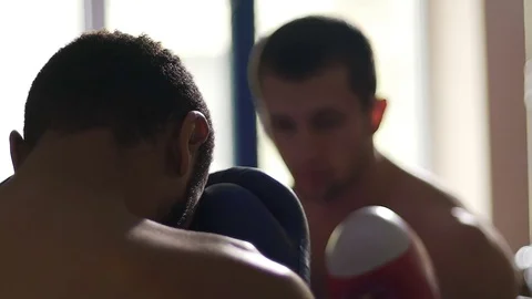 Boxer preparing for match with strong rival, making up his mind for last round Video stock 74559398