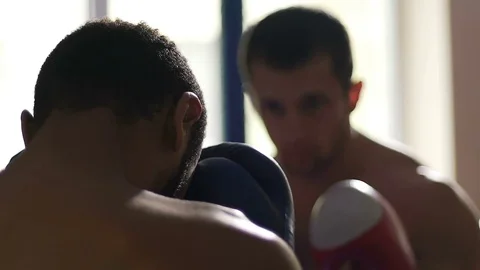 Boxer preparing for match with strong rival, making up his mind for last round Video stock 74561726