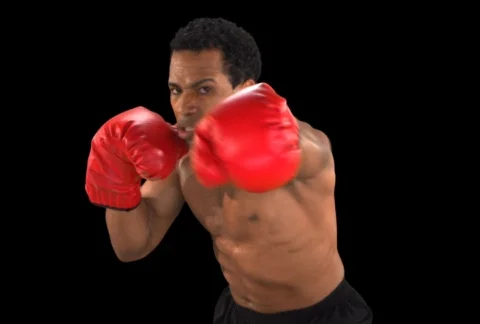 Boxer punching Close Up Stock Footage 754441