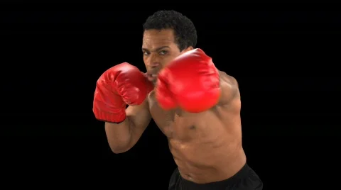 Boxer punching Close Up Stock Footage 754443