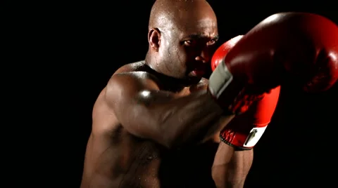 Boxer punching, slow motion Stock Footage 61666278