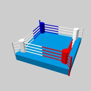 Boxer ring. 3d Vector colorful illustration. イラスト素材