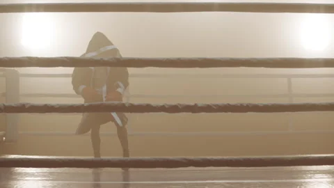 Boxer in a ring before a match Stock Footage 283293136