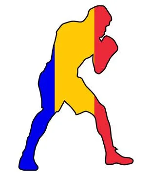 Boxer With Romanian Flag Stock Illustration