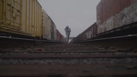 Boxer Runs On Train Tracks Stock Footage 270325071