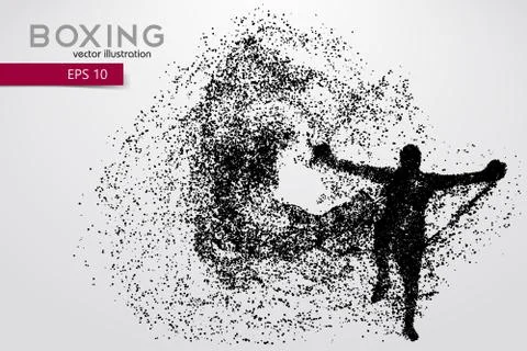 Boxer silhouette from particles Stock Illustration