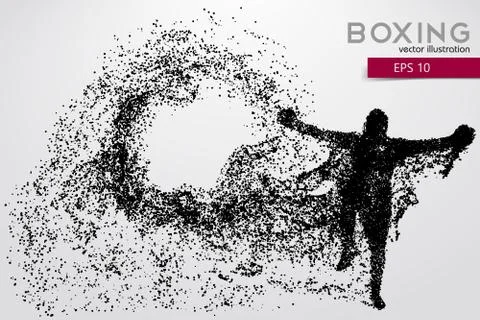 Boxer silhouette from particles Stock Illustration