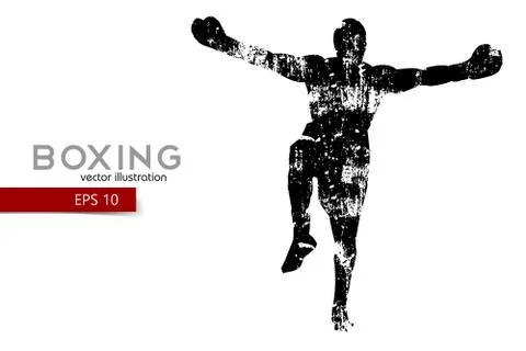 Boxer silhouette. Winner Stock Illustration