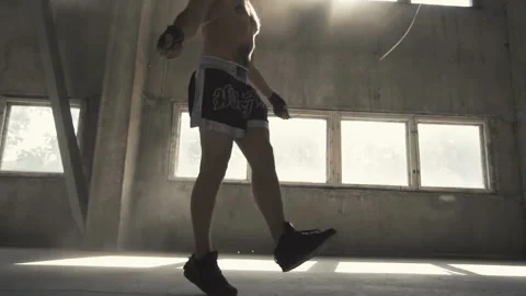 Boxer Skips Rope Stockbeeldmateriaal 91793295