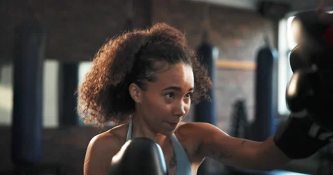 Boxer, sports and woman punch training, ... | Stock Video | Pond5