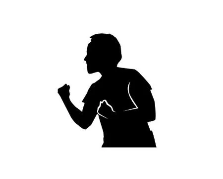 Boxer stance silhouette Stock Illustration