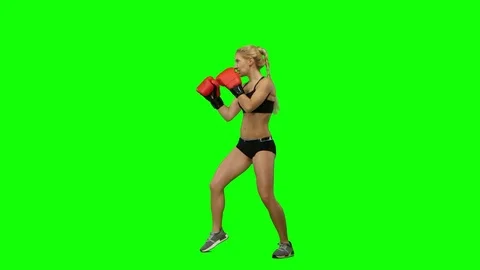 Boxer standing in the front and sends butted an opponent standing on the spot Stock Footage
