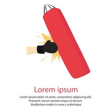 Boxer strikes pear Stock Illustration
