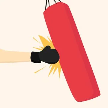 Boxer strikes pear Stock Illustration