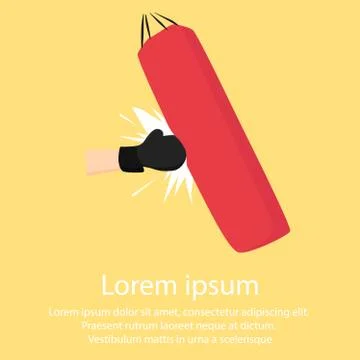 Boxer strikes pear Stock Illustration