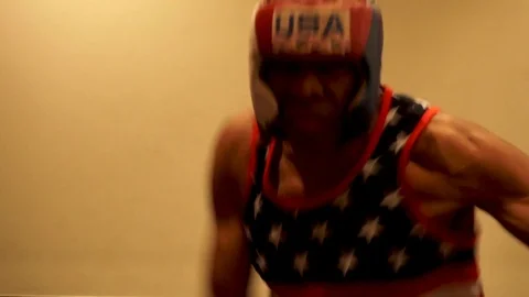 Boxer throws combination Stock Footage 125645198