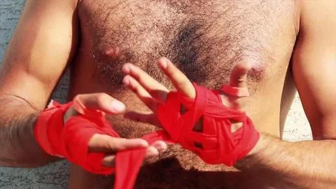 Boxer in the training course - actor arabic / latino 스톡 동영상 93356989