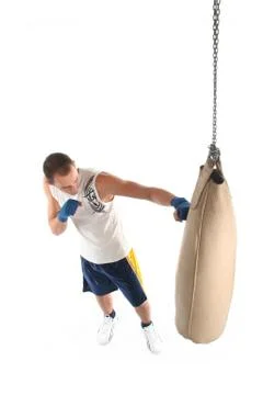Boxer on a training Stock Photos