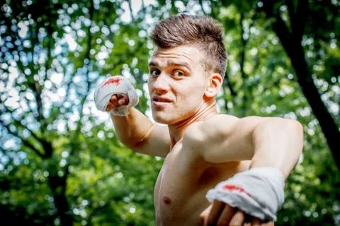 Boxer is training Foto stock