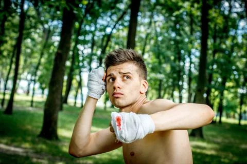 Boxer is training Stock Photos