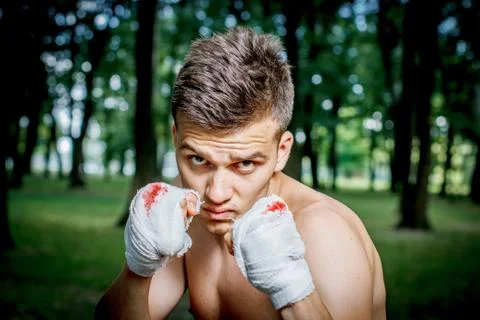 Boxer is training 스톡 사진