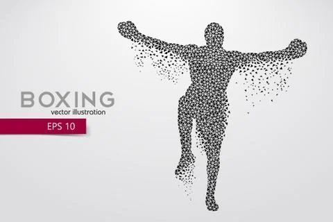 Boxer from triangles. Stock Illustration
