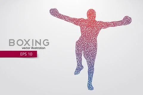 Boxer from triangles. Stock Illustration