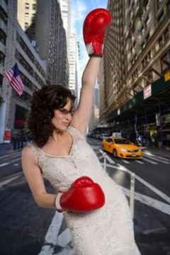 Boxer trying to get ride. Stock Photos