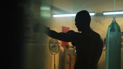 Boxer warming up Stock Footage 100035099