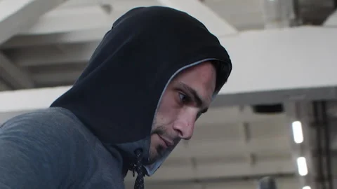 Boxer warming up before training, montage Stock Footage 303537559