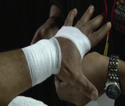 Boxer Wrapping Tape 2 Stock Footage 10789605