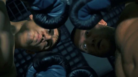Boxers are in the ring. Professional boxers. Stock Footage 81767227