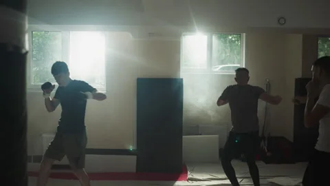 Boxers execute proper punching technique Video stock 256963853