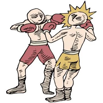 Boxers fighting Stock Illustration