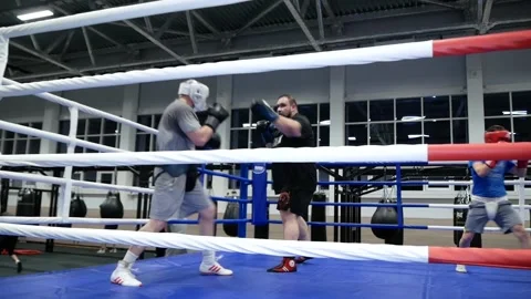 Boxers in the ring. Stock Footage 166730622