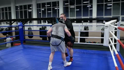 Boxers in the ring. Stock Footage 166730628