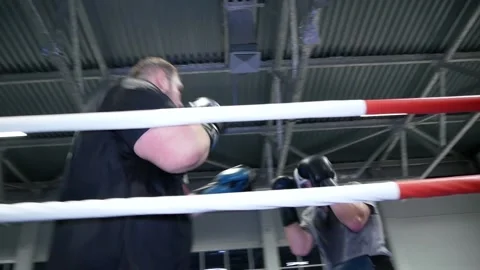 Boxers in the ring. Stock Footage 166730632