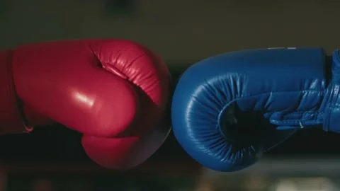 Boxers Touch Boxing Gloves Before Fighting Stock Footage 172058358