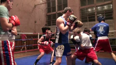 Boxers in training Stock Footage 10830722