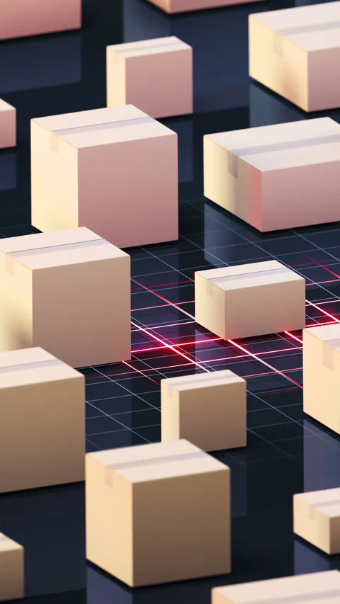 Boxes and logistics transportation, 3d rendering. Stock Footage 163339107