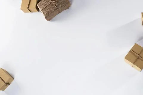 Boxes and Packages On White Background Stock Photos